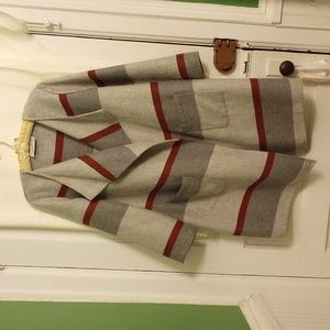 Cupcakes + Cashmere lightweight coat, XL, gray with rust.